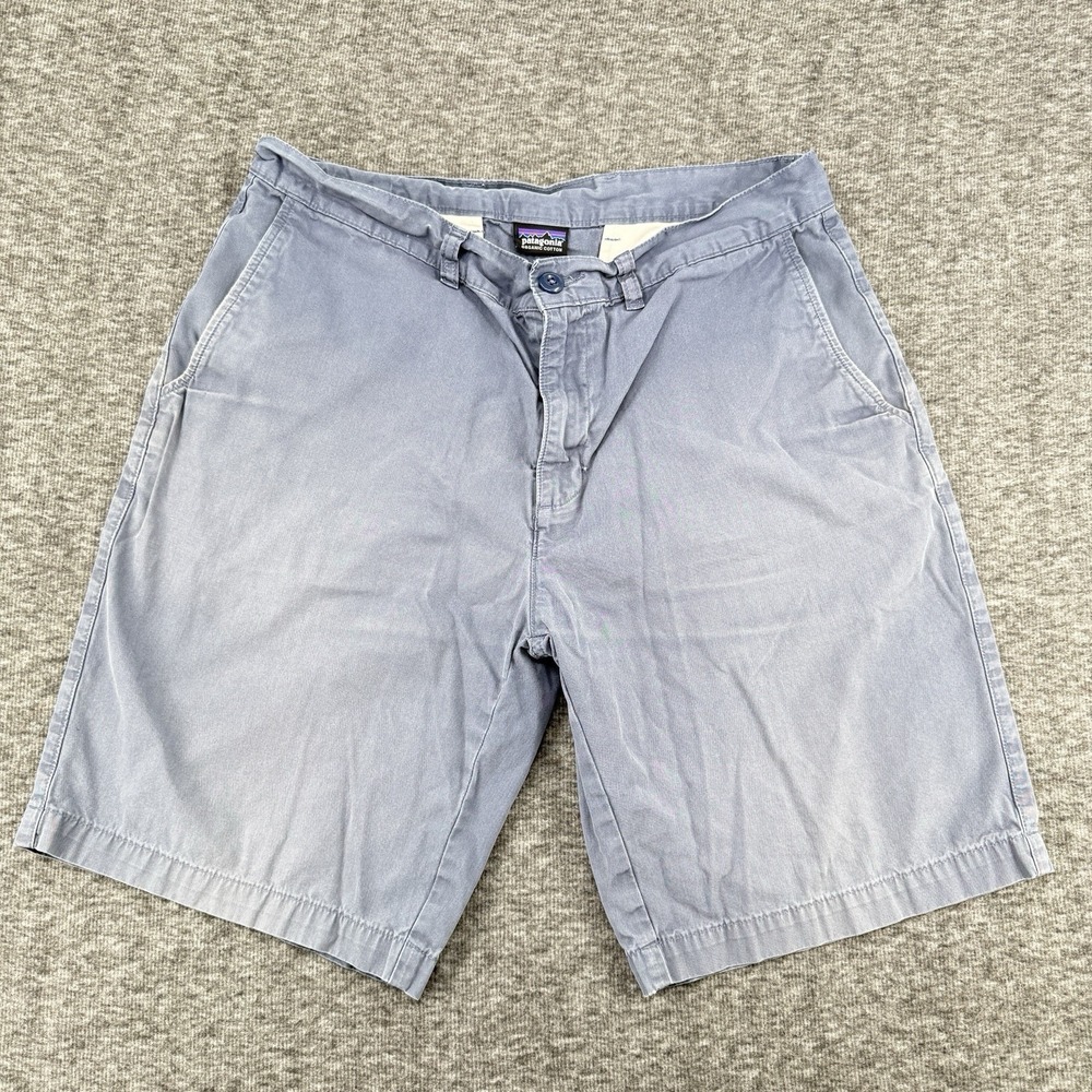 Patagonia Organic Cotton Chino Shorts Mens Size 34 Blue Gray Casual Outdoor